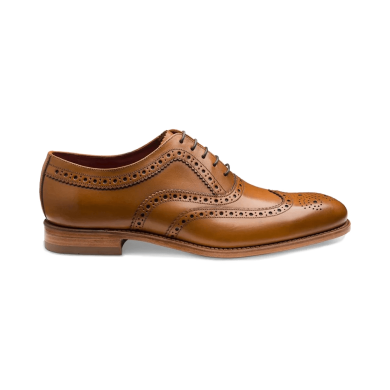 Loake Fearnley Tan Oxford Brogue Shoes - Side View