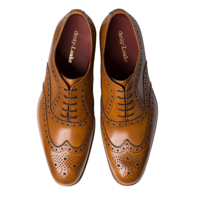 Loake Fearnley Tan Oxford Brogue Shoes - Top View