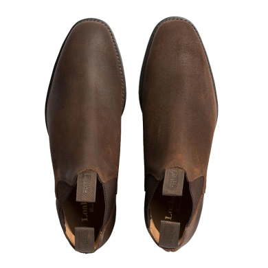 Loake Chatsworth Rough Out Brown Suede Chelsea Boots - Top View