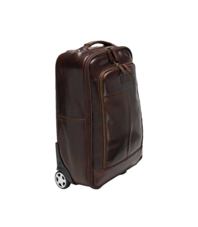 Loake Paris Wheeled Suitcase in Brown Leather