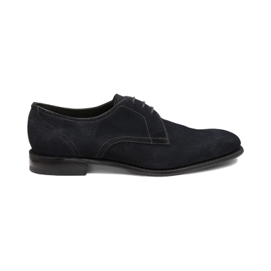 Loake Atherton Navy Suede Shoes - Side View