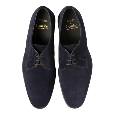 Loake Atherton Navy Suede Shoes - Top View