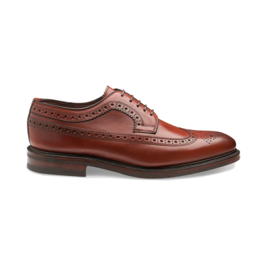 Loake Birkdale Burnished Conker Long Wing Brogue - Side View