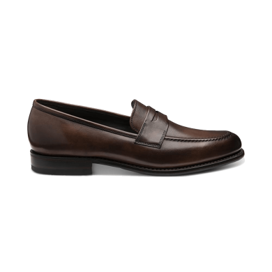 Loake Wiggins Dark Brown Leather Loafer - Side View