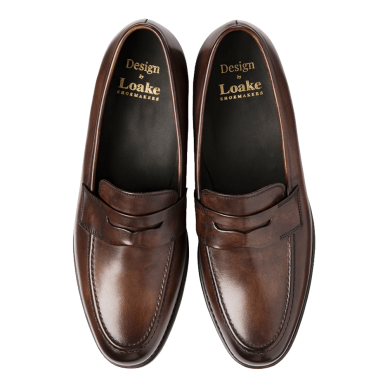 Loake Wiggins Dark Brown Leather Loafer - Top View