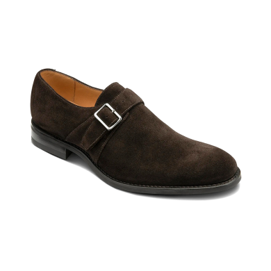 Loake 357 Dark Brown Suede Monk Strap