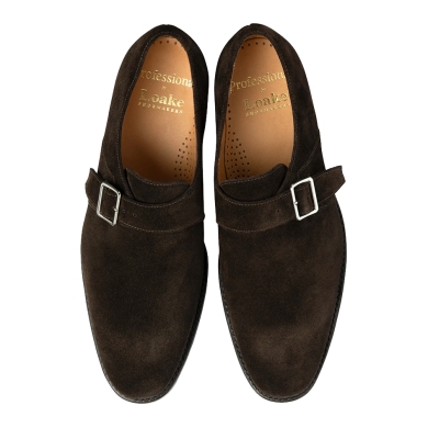 Loake 357 Dark Brown Suede Monk Strap