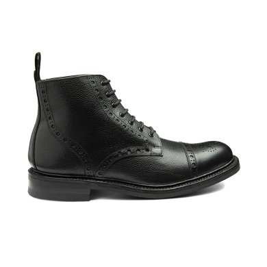 Loake Loxley Black Grain Derby Brogue Boot