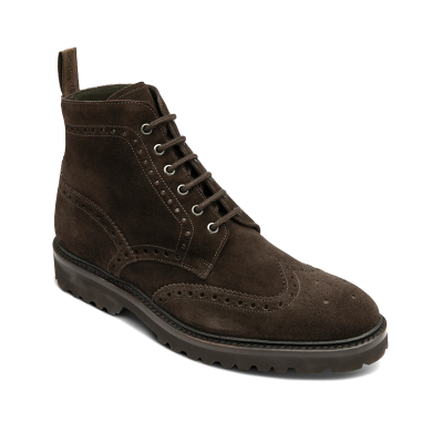 Loake Pegasus Dark Brown Suede Brogue Boot